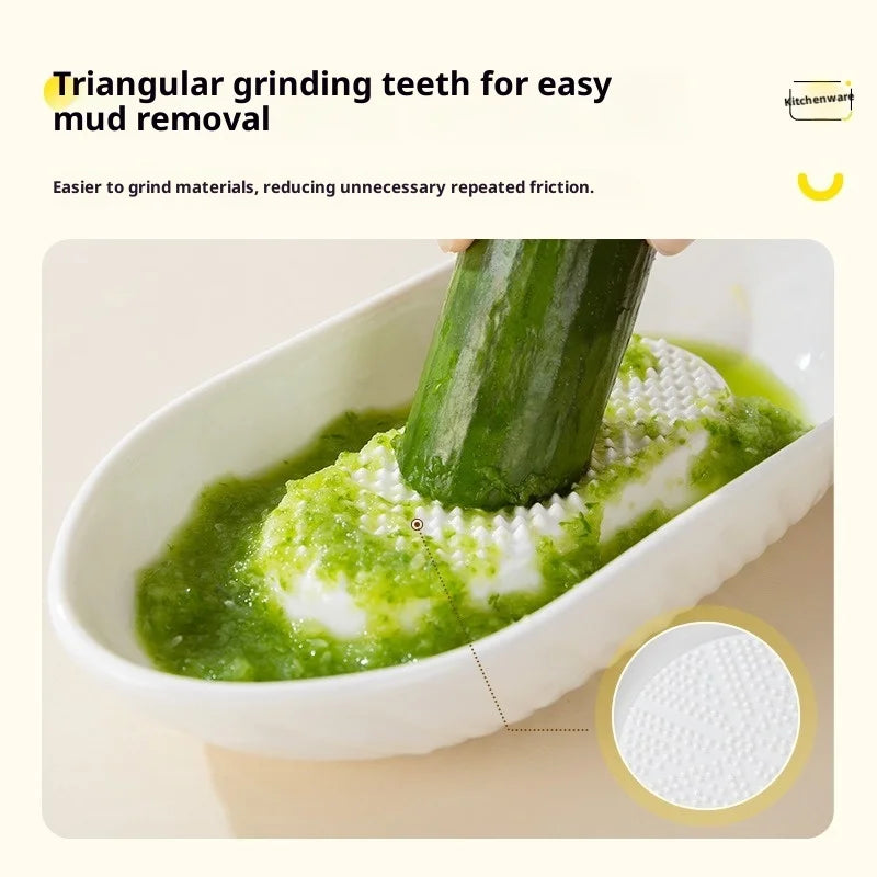 New Ceramic Ginger Grater Tool Hand Grinder Garlic Masher Portable Carrot Ginger Grinding Kitchen Tool With Brush Kitchen Tools Zpaxo
