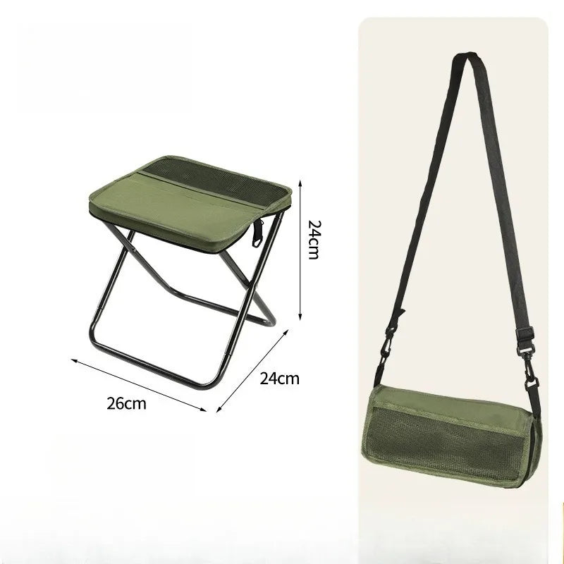 Creative Outdoor Backpack Folding Pencil Case Stool Portable and Easy Camping Equipment Shoulder Bag Stool Sports Folding Chair Zpaxo