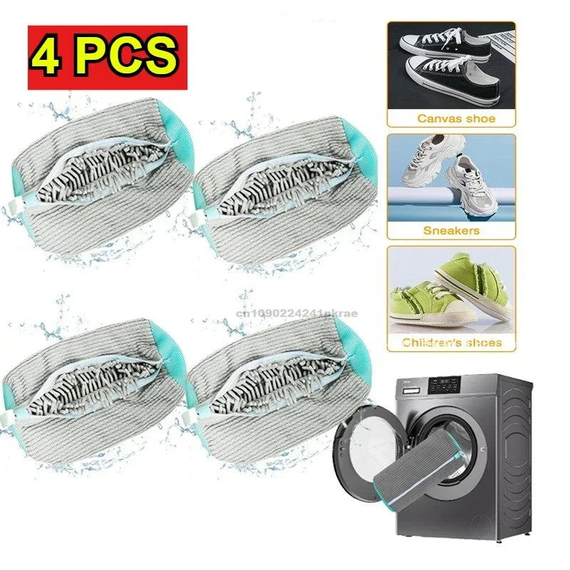 Sneaker Washing Net Bag To Wash Slippers Shoe Laundry Net Washing Machine Bag Slippers Shoes Bags Wash Slippers Washing Shoe Bag Zpaxo 4PCS-grey