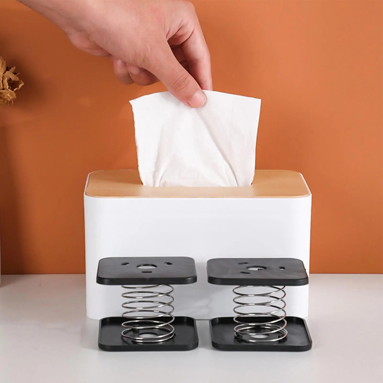 Tissue Dispenser Spring Box Support Bracket Compact Design Paper