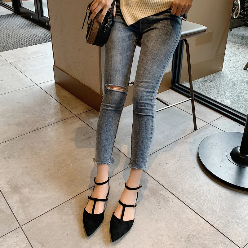 Sharp Pointed Toe Flat Shoes Spring Autumn Women's 2025 New Sandals Spring Shallow Mouth Work Shoes Casual Flats Women Zpaxo