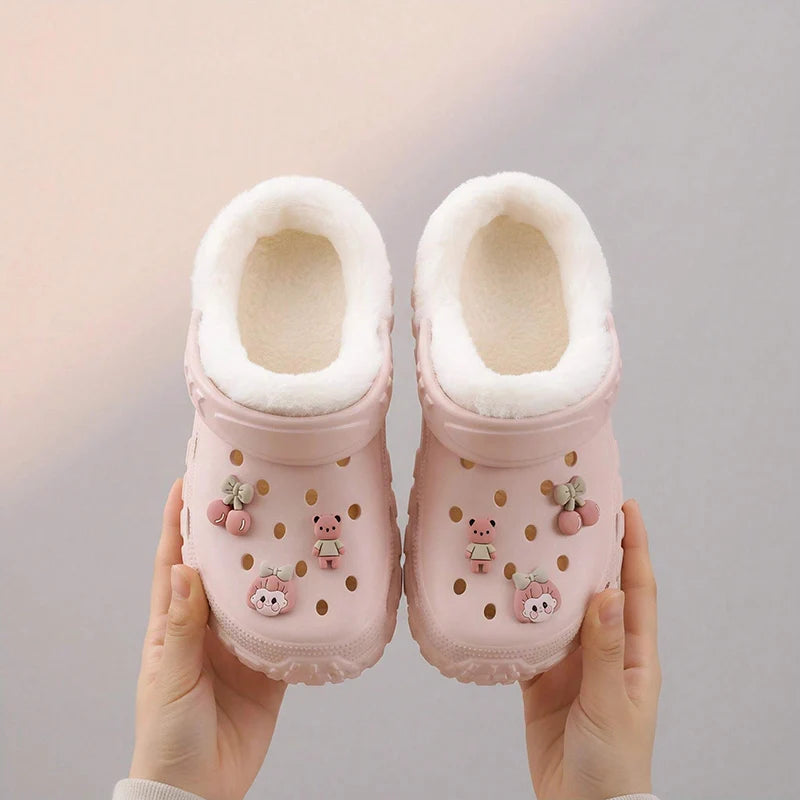 Winter Casual Clogs Slippers Women Waterproof Garden Shoes Outdoor