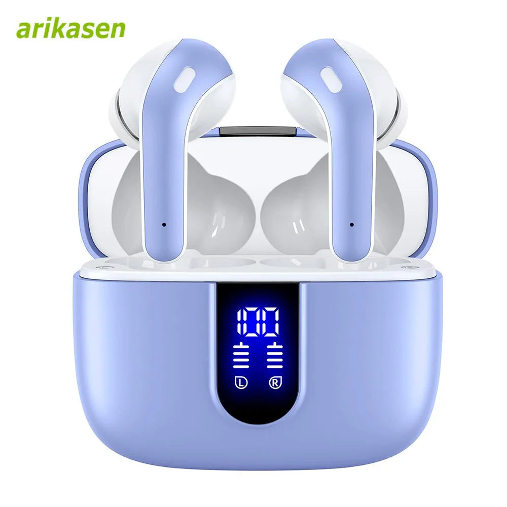 TWS Earphones Bluetooth Wireless Headphones IPX7 Waterproof Earbuds Zpaxo Blue