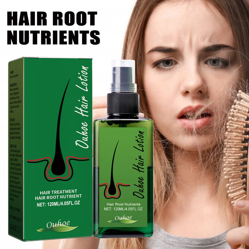 Ouhoe Hair Growth Support Spray with Herbal Extracts Nourishing Scalp Tonic for Thinning Hair Strengthen Roots Shine 120ml Zpaxo