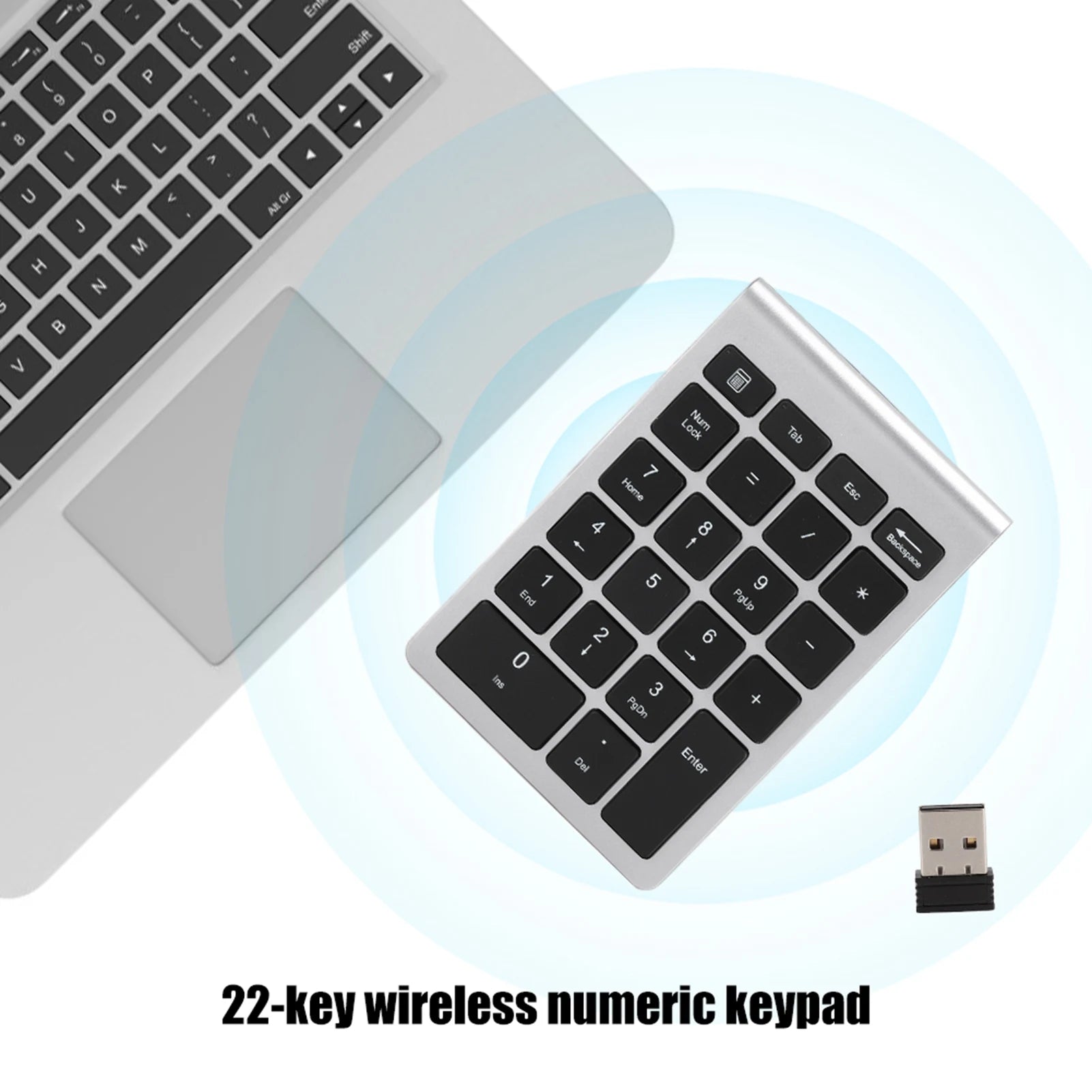 RF304 22 Keys Numeric Keypad Wireless Keyboard USB 2.4G Wireless Mini Keyboard with Receiver Zpaxo