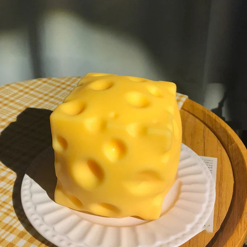 Simulate Cheese Slow Rebound Pinching Office Decompression Slow Rebound Cheese Pinching Ornament Relax And Decompress And Knead. Zpaxo 7cm