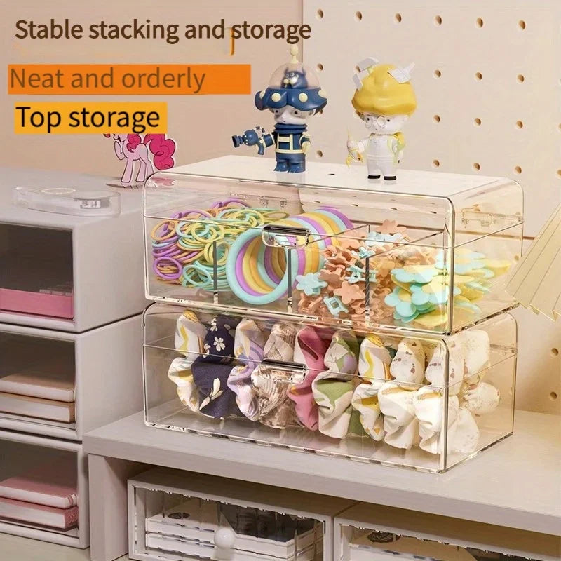 Transparent Plastic Storage Box Jewelry Organizer Container Portable