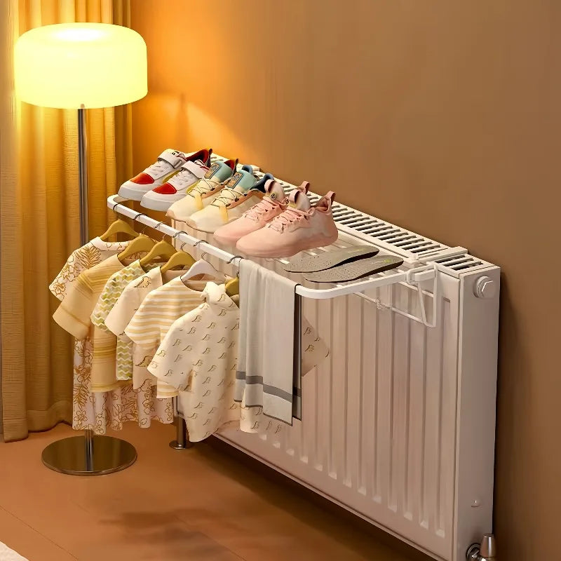 Heavy-duty Wall-mounted Radiator Rack Pull-out Clothes Drying Shelves