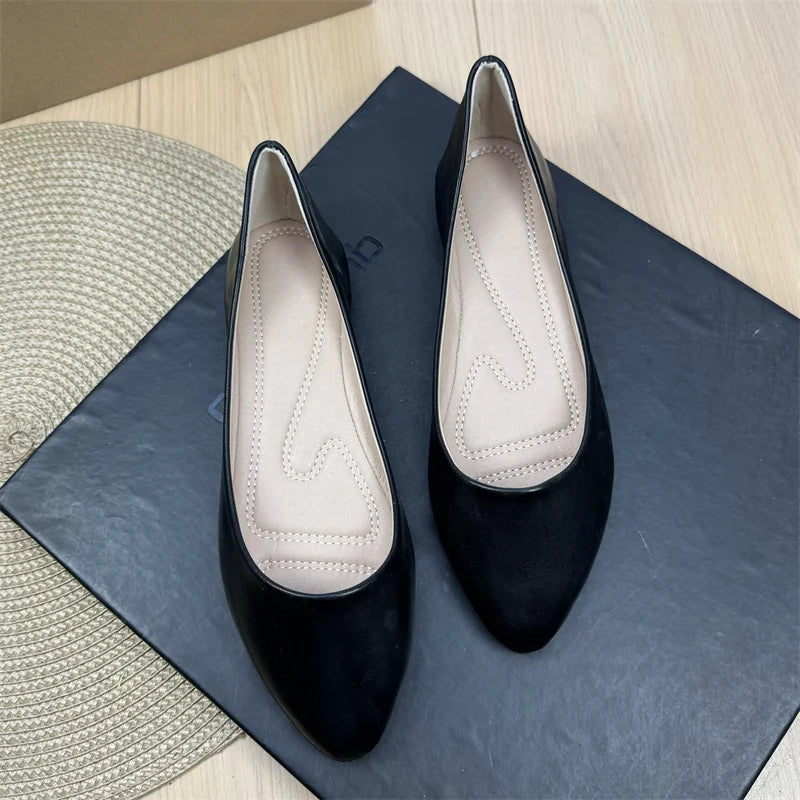 Flat Shoes for Women Spring and Autumn 2025 New Shallow Mouth Pointed Toe Boat Shoes Plus Size Women's Shoes Zapatos De Mujer Zpaxo