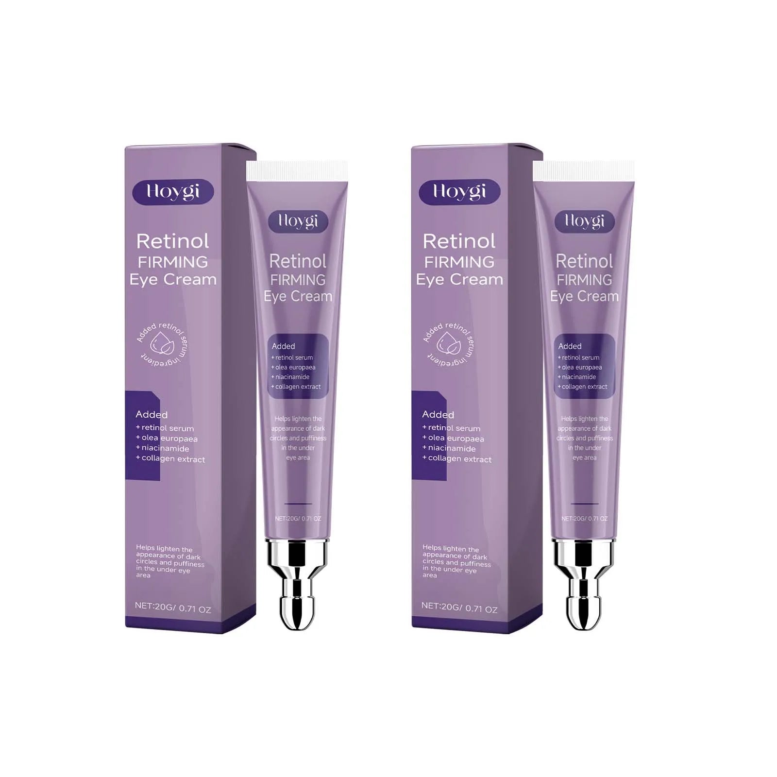 Hoygi Retinol Eye Cream – Dark Circles & Firming, 20g Retinol Eye Cream Zpaxo 2 x 20g Boxed