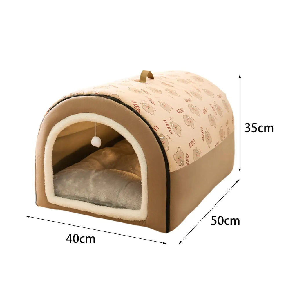 Pet Cat Dog House Self Warming Washable Cozy Tent Shelter 1 Bed Zpaxo
