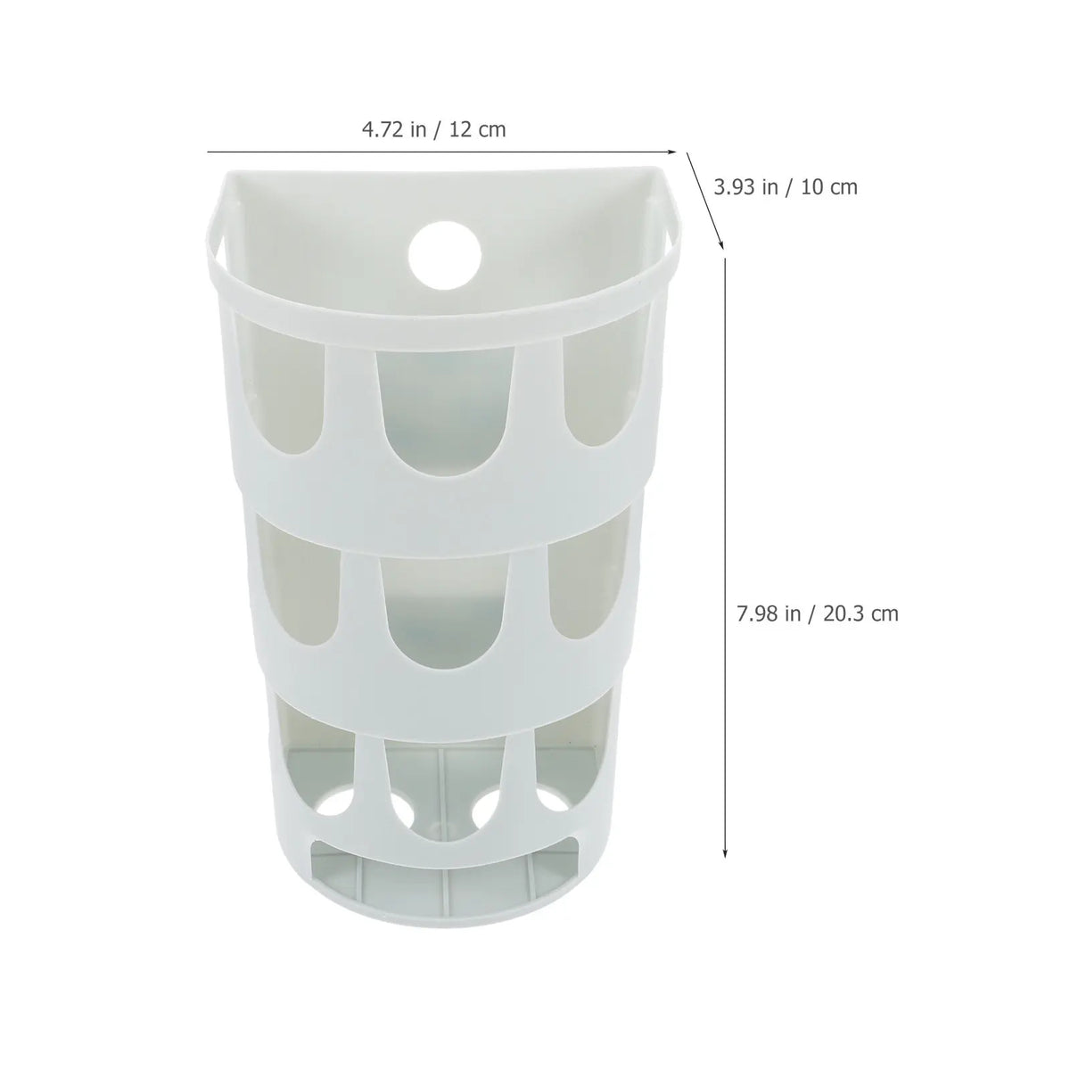 Garbage Bag Storage Box White Wall Mounted Hollow Design Adhesive Zpaxo Green