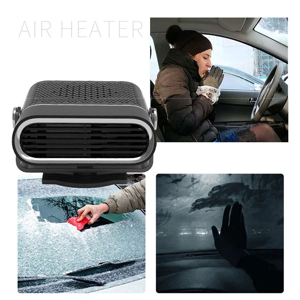 12V/24V Window Windshield Defogging Defrosting Heater Automatic Heater Non-slip Base for Car Camping Travel Winter Fast Heating Zpaxo