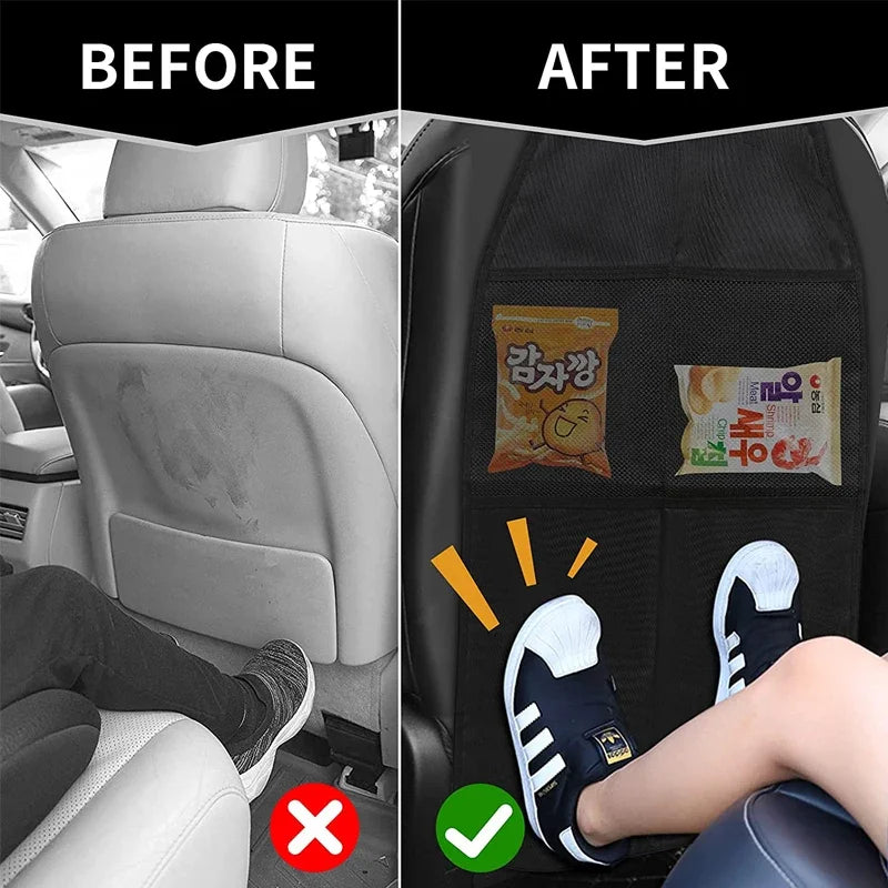 Back Seat Protective Cover Kicking Mat Organizer Durable Waterproof