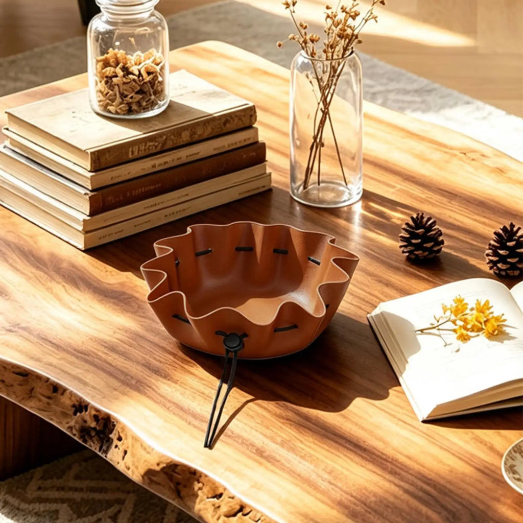 Dice Tray Foldable Game Desk Organizer Drawstring Design Leather