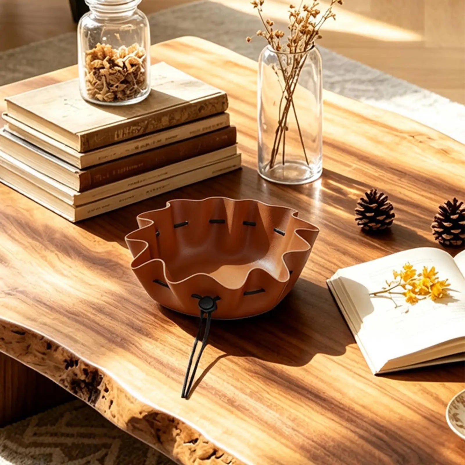 Dice Tray Foldable Game Desk Organizer Drawstring Design Leather