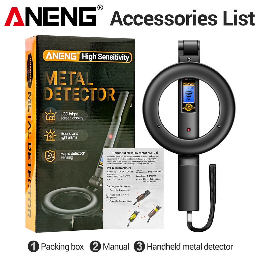 ANENG DM3005B 3-in-1 Handheld Blue Backlight Sound Vibration Dual