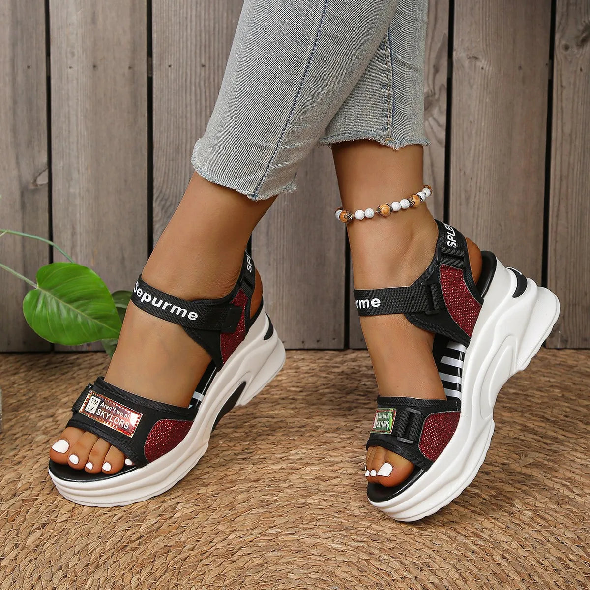 Women Sandals Casual Heightening Slope Shoes Summer Platform Wedge Zpaxo