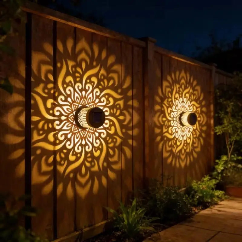 Solar LED Mandala Fence & Wall Light – Outdoor Garden Decor