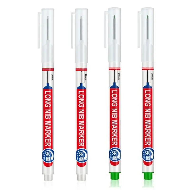 2cm Multi-Purpose Waterproof Long Head Markers Deep Hole Marker Pen For Metal Perforating Red/Black/Blue Ink Woodworking Tools Zpaxo