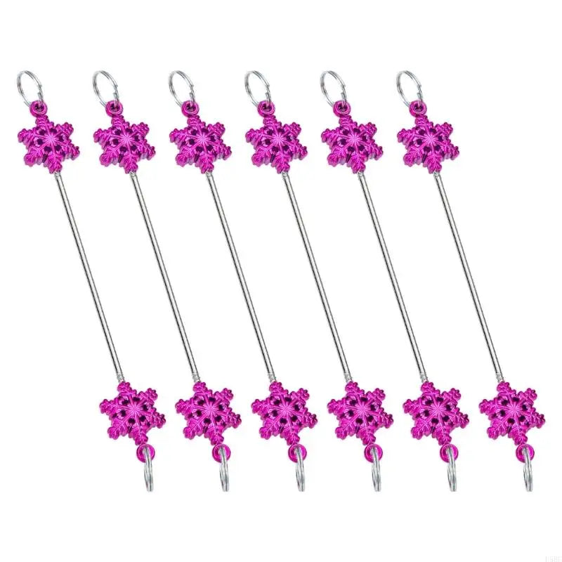 6 Metal Snowflake Ornament DIY Bead Crafts Christmas Tree Holiday