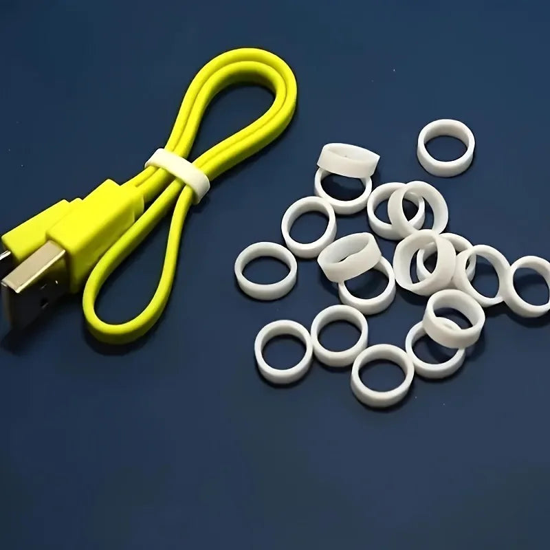 Silicone Cable Ties Elasticity Rubber Straps Organizing Wires Data
