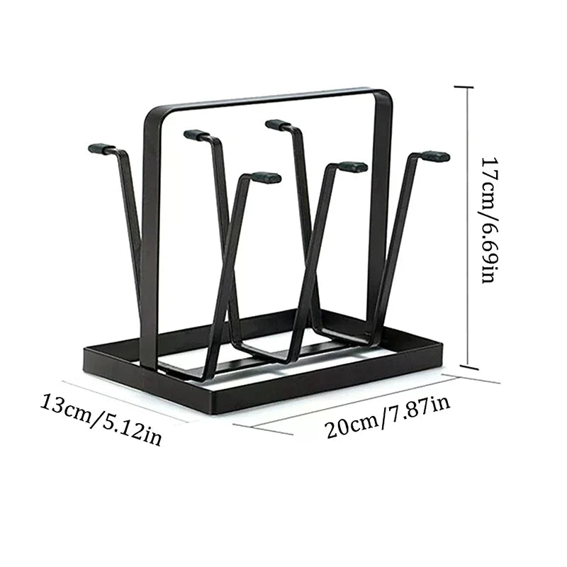 For Drinking Glass Containers With Protective Rubber Ends Hooks Hanging Drying Rack 6 Hook Organizer Steel Bottle Cup Zpaxo