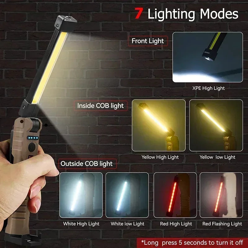 ESMARTER 1000-Lumen COB LED Work Light – USB-C Rechargeable