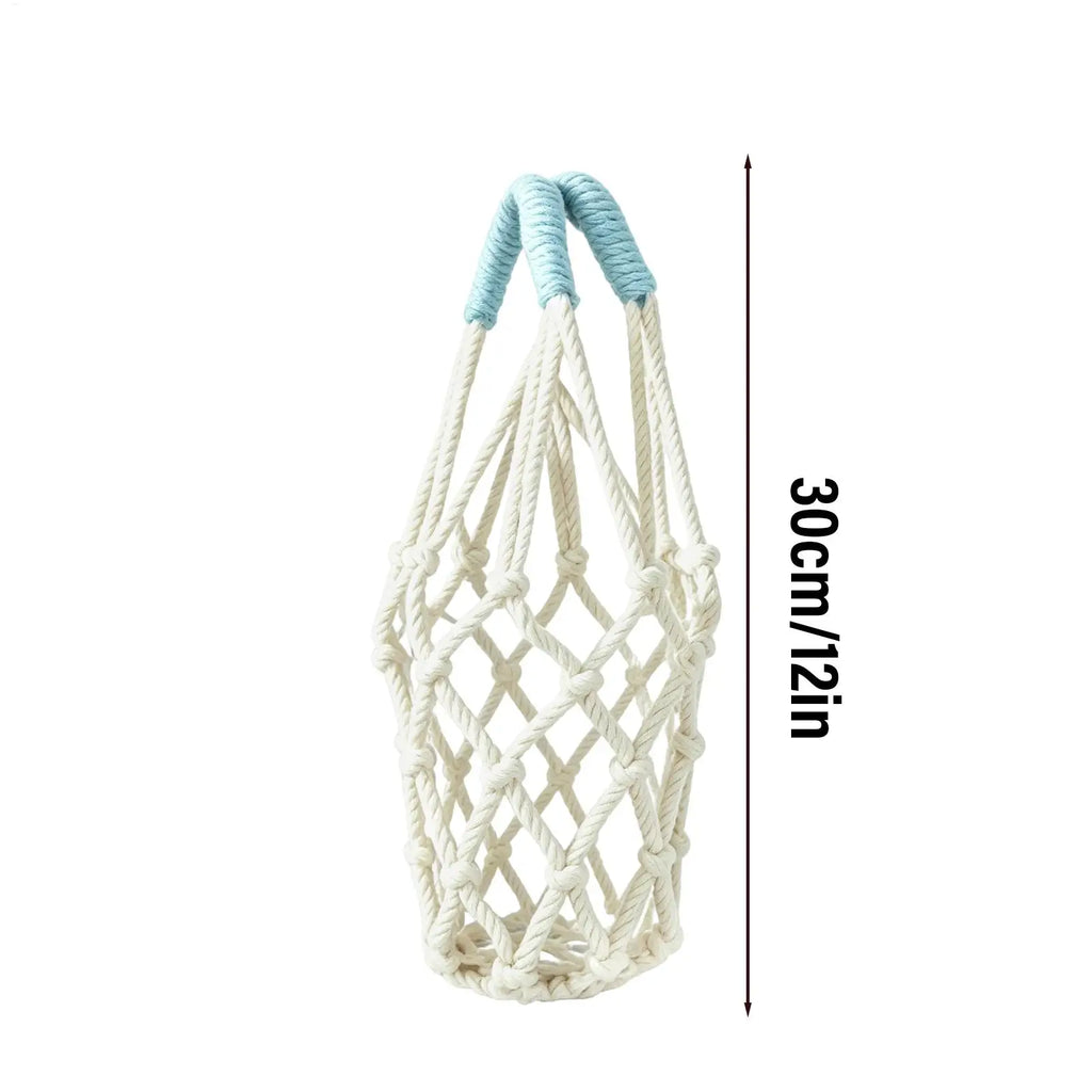 Handwoven Water Bottle Pouch Mesh Carrier Bag Reusable Holder Coffee