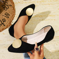 Spring Autumn Women's Pointed Closed Toe Solid Comfortable Single Zpaxo black 42