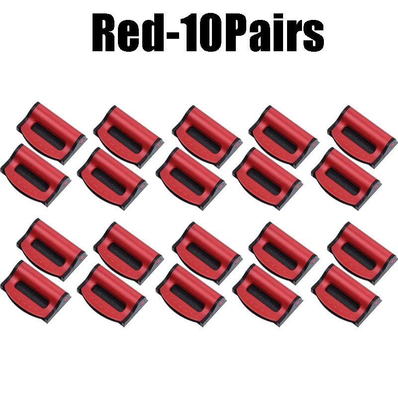 Universal Car Seat Belt Clip Anti-slip Buckle Simple Secure Fastener Zpaxo Red -10Pairs