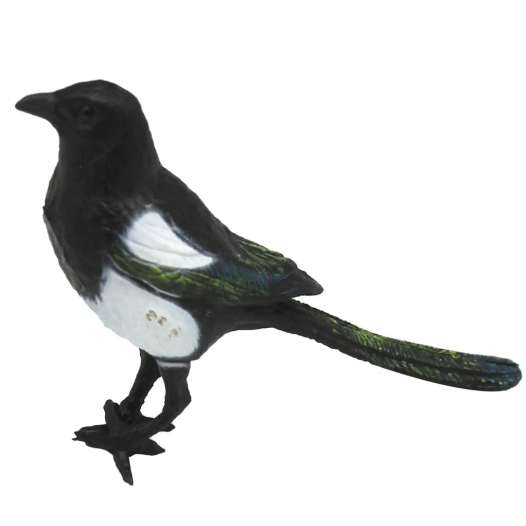 Magpie Simulation Bird Statue Decorative Artificial Garden Ornament Zpaxo Black