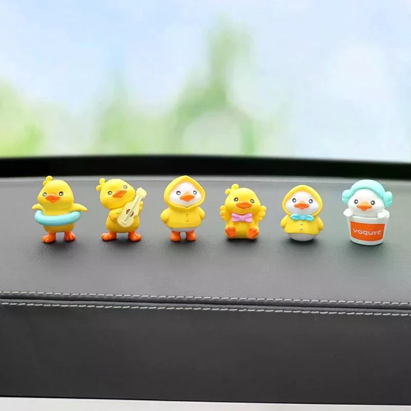 Cartoon Yellow Duck Resin Car Dashboard Ornament Decor