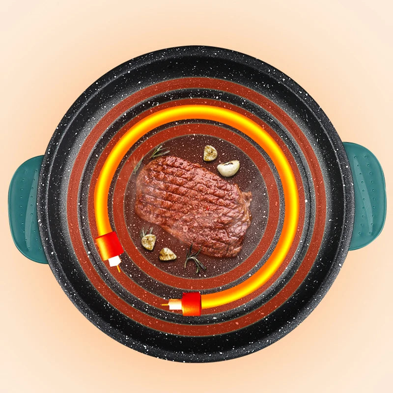 Electric MultiCooker 220V Non-Stick Frying Pan Household Barbecue Fried Steak Fish Omelette Cooking Machine Zpaxo