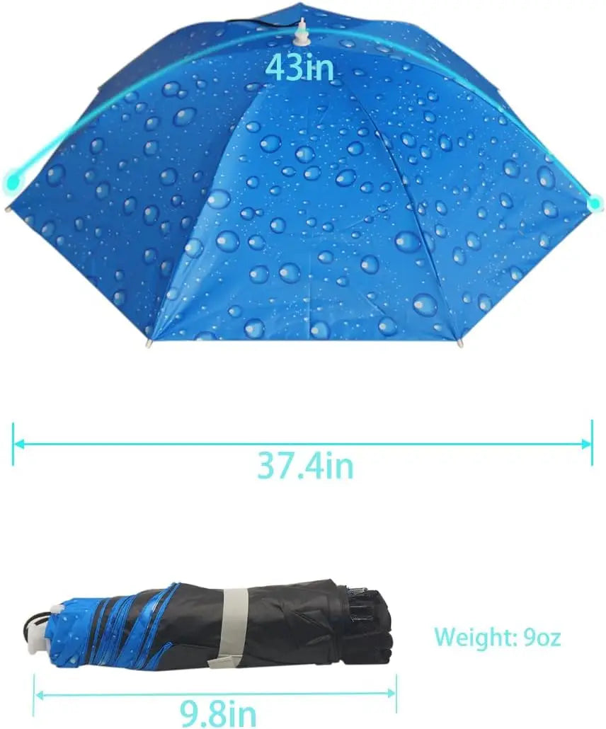 Double-layer Black Coated Rainproof Fishing Umbrella Hat Outdoor Tea