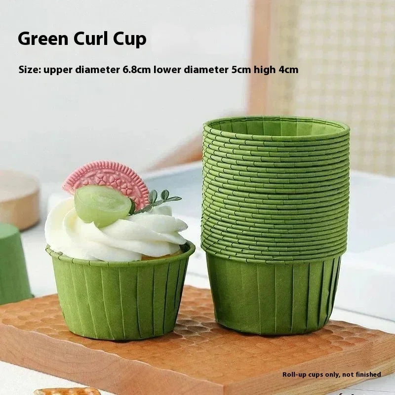 New 50pcs Muffin Cupcake Paper Cup Oilproof Cupcake Liner Baking Cup Tray Case Caissettes Cupcake Wrapper Paper Wedding Party Zpaxo Green