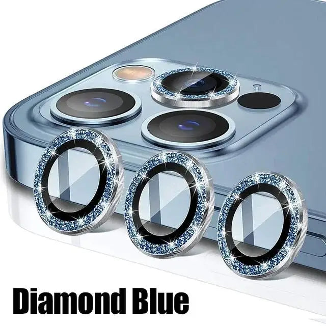 Metal Lens Protector Iphone 16 15 14 13 Max Ring Glass PM Mini Camera Zpaxo Diamond Blue 15 Pro or 15 Promax