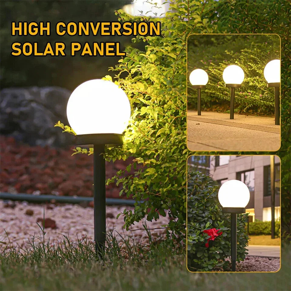 Solar LED Garden Stake Globe Lights – Dusk to Dawn 2-Pack