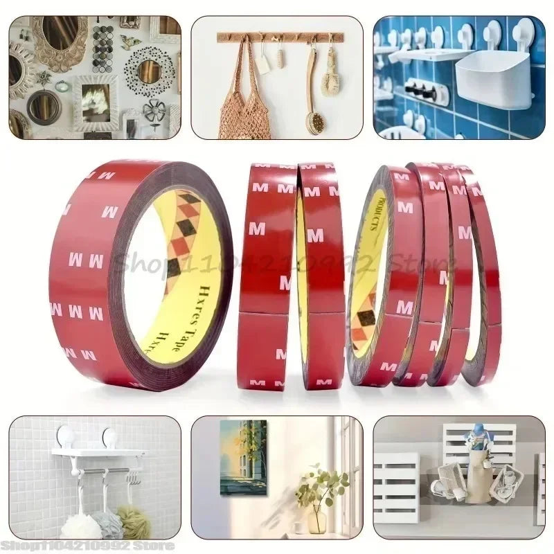 Super Adhesive Double-sided Tape Strong Double Sided Tape High Temperature Mounting Strip for Auto Trim EmblemHousehold Outdoor Zpaxo