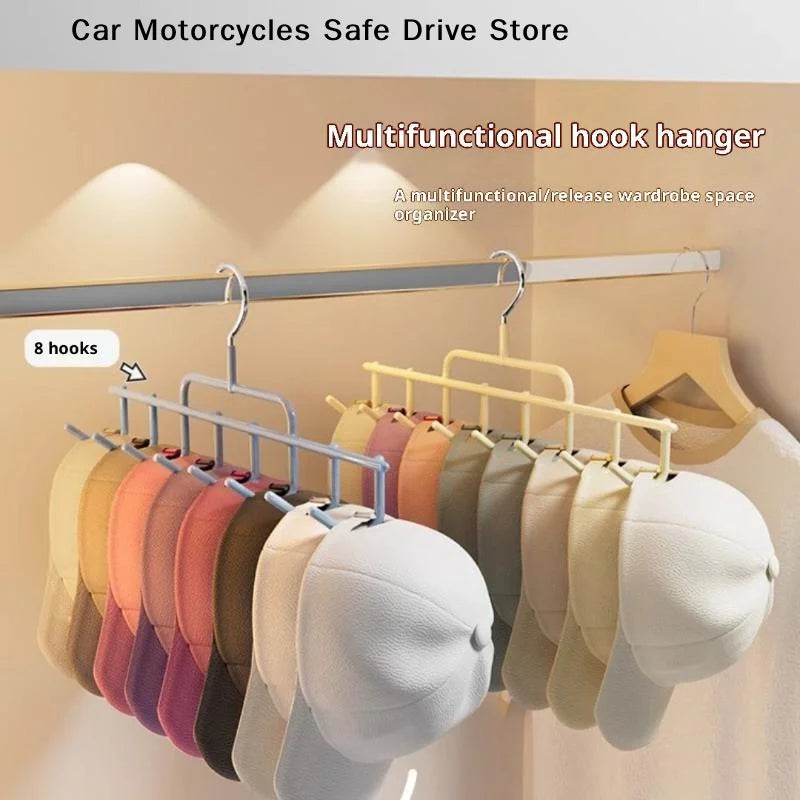 Hat Rack Ins-style Cap Organizer Hanging Hooks Fits 8 Tall Caps Dorm