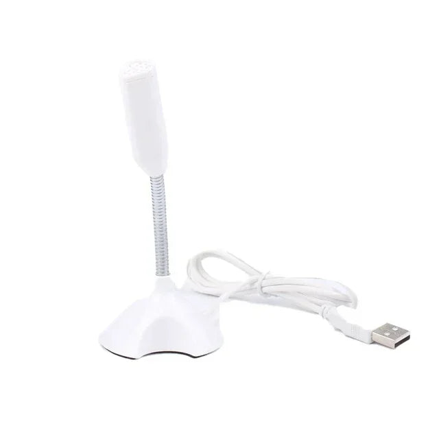 USB Microphone Laptop Computers Adjustable Studio Singing Gaming Zpaxo MKF White