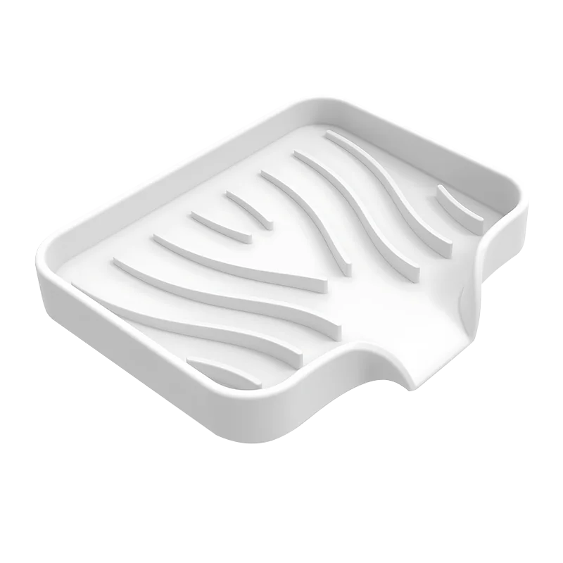 Silicone Faucet Drain Pad Sink Dish Soap Anti-slip Tray Kitchen Mat Zpaxo S White