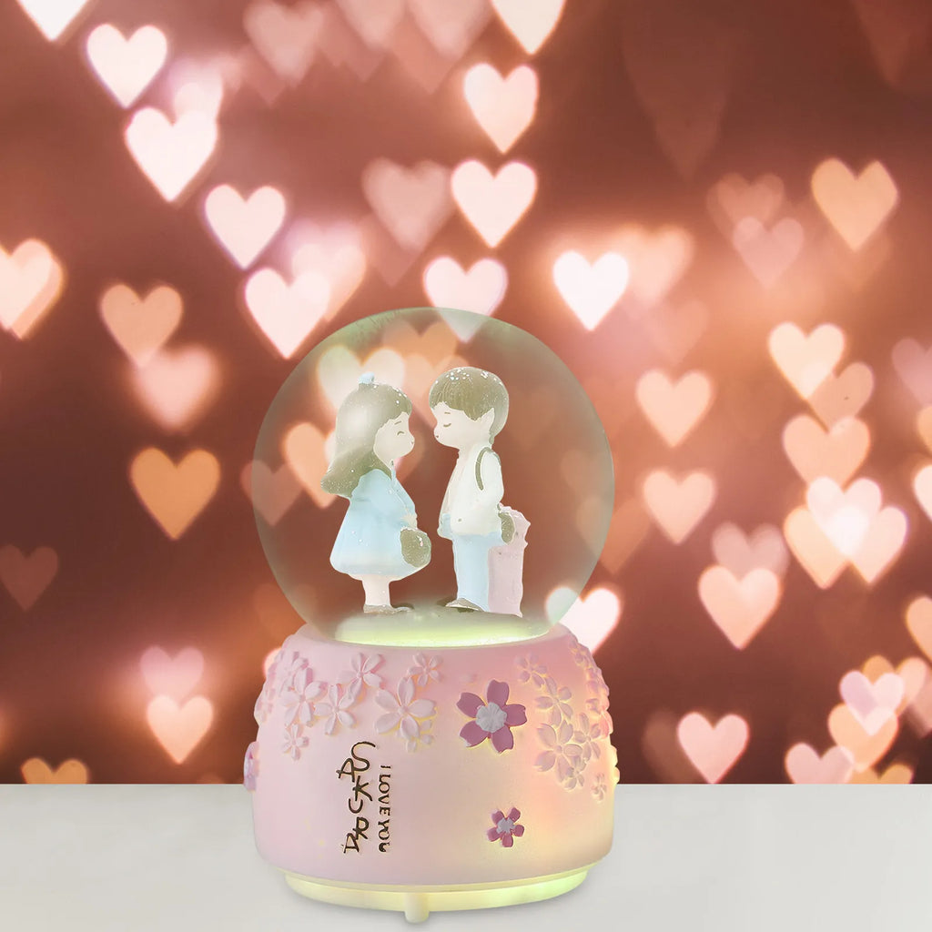 Valentine's Day Musical Crystal Ball Romantic Decorative Desktop