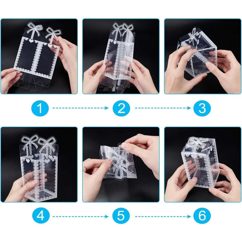 Clear PVC Plastic Candy Favor Box Transparent Container Wedding