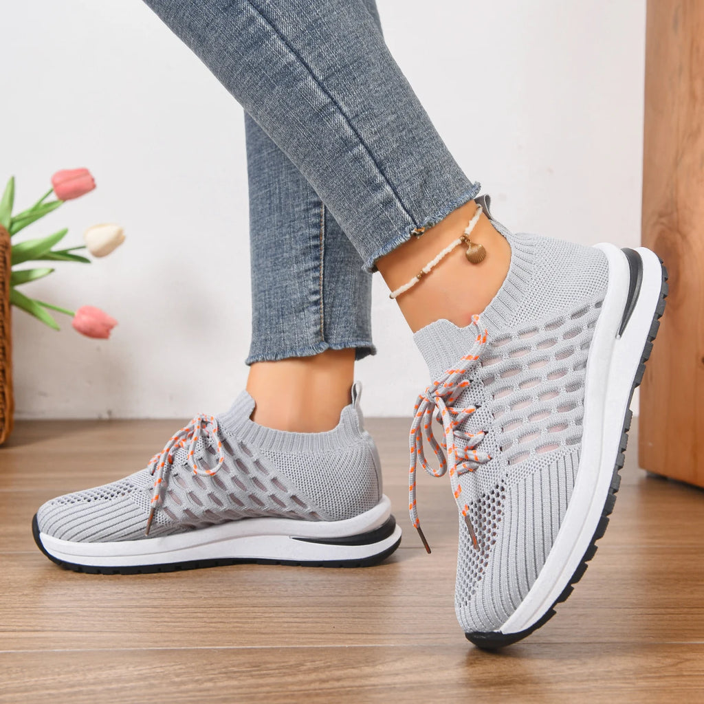 Women Sneakers 2025 New Mesh Platform Sneakers Comfortable Thick Bottom Shoes Breathable Casual Tennis Vulcanize Shoes Women Zpaxo