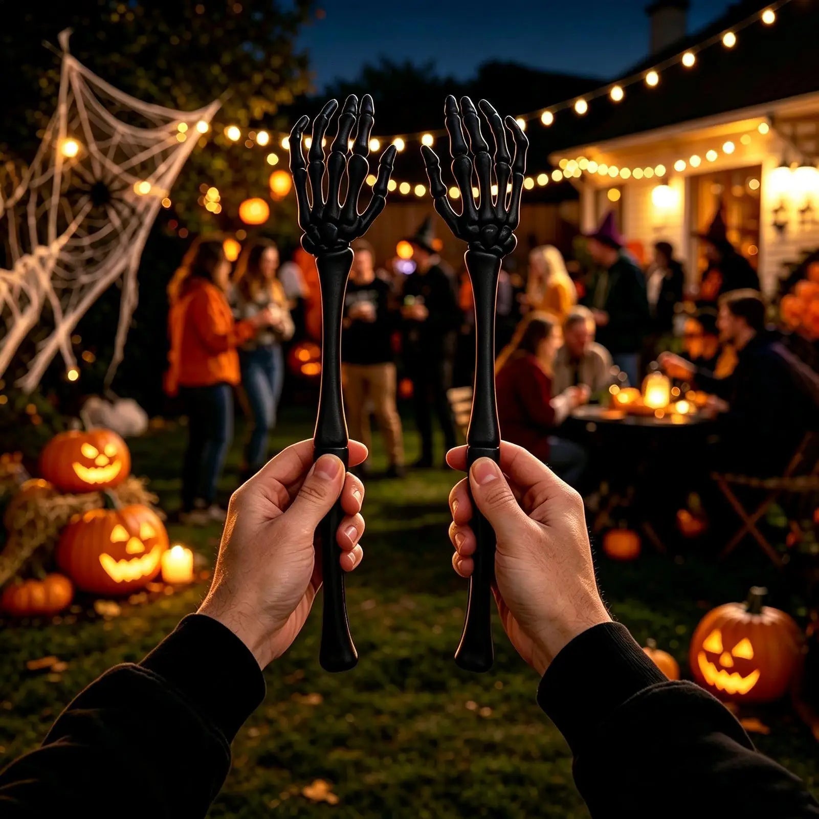 Halloween Salad Tongs Heat-resistant Non-slip Washable Skull Arms