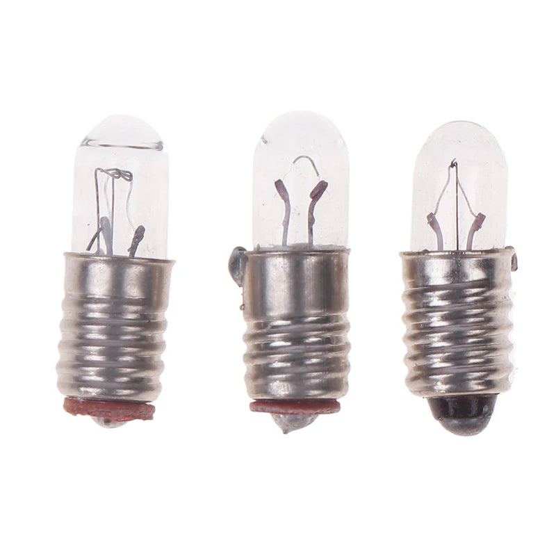 10Pcs/Lot Mini Indicator Light Bulb E5 Screw Mouth Miniature Lamp Light Bulb 6.3V 12V 24V 0.1A Small Bulb Signal Lamp Bead Zpaxo