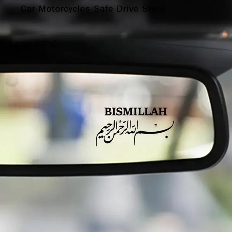 Arabic Islamic Car Stickers Waterproof Muslim Decals Vehicle Rearview