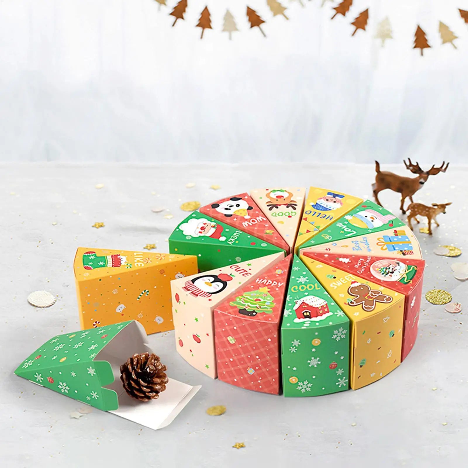 Christmas Advent Calendar Empty Box Fillable Countdown Container Kids