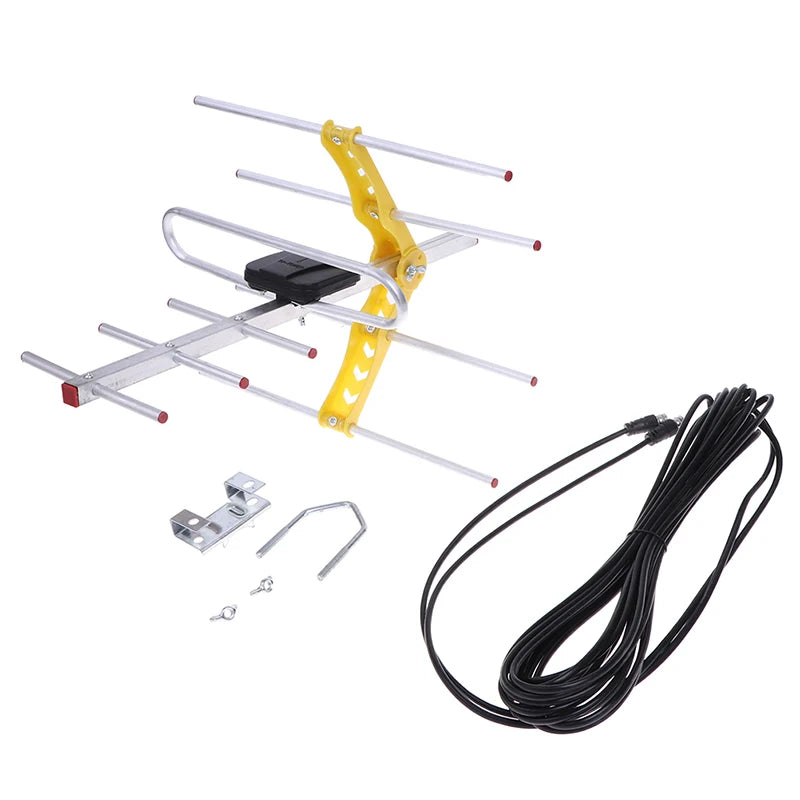 Outdoor 100Mile Amplified 8 Yagi Antenna HD TV 10dB Long Range UHF/VHF/FM HDTV Zpaxo